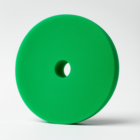 5.5" Green Foam Polishing Pad – Velcro Back | Pad King Paint Correction Pad