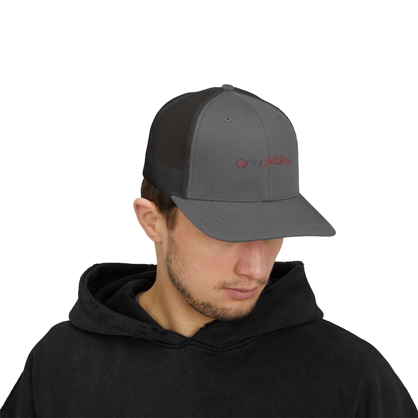 Gray & White Mesh Trucker Hat | OnlyDetailers Logo