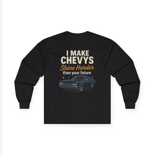 I Make Chevys Shine Harder Than Your Future T-Shirt | Funny Car Detailer Shirt | Chevy Lover Gift for Car Guys