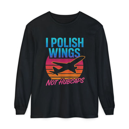 I Polish Wings Not Hubcaps Hoodie – Funny Airplane Detailing Aviation Pullover