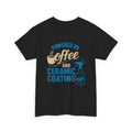 Powered by Coffee and Ceramic Coating T-Shirt | Funny Car Detailer Shirt | Auto Detailing Gift for Men & Women