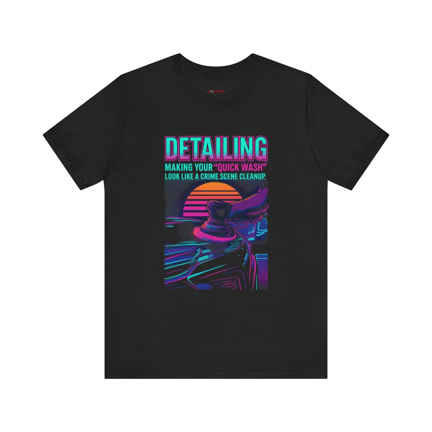 Retro Car Detailing T-Shirt | Funny Quick Wash Crime Scene Cleanup Tee