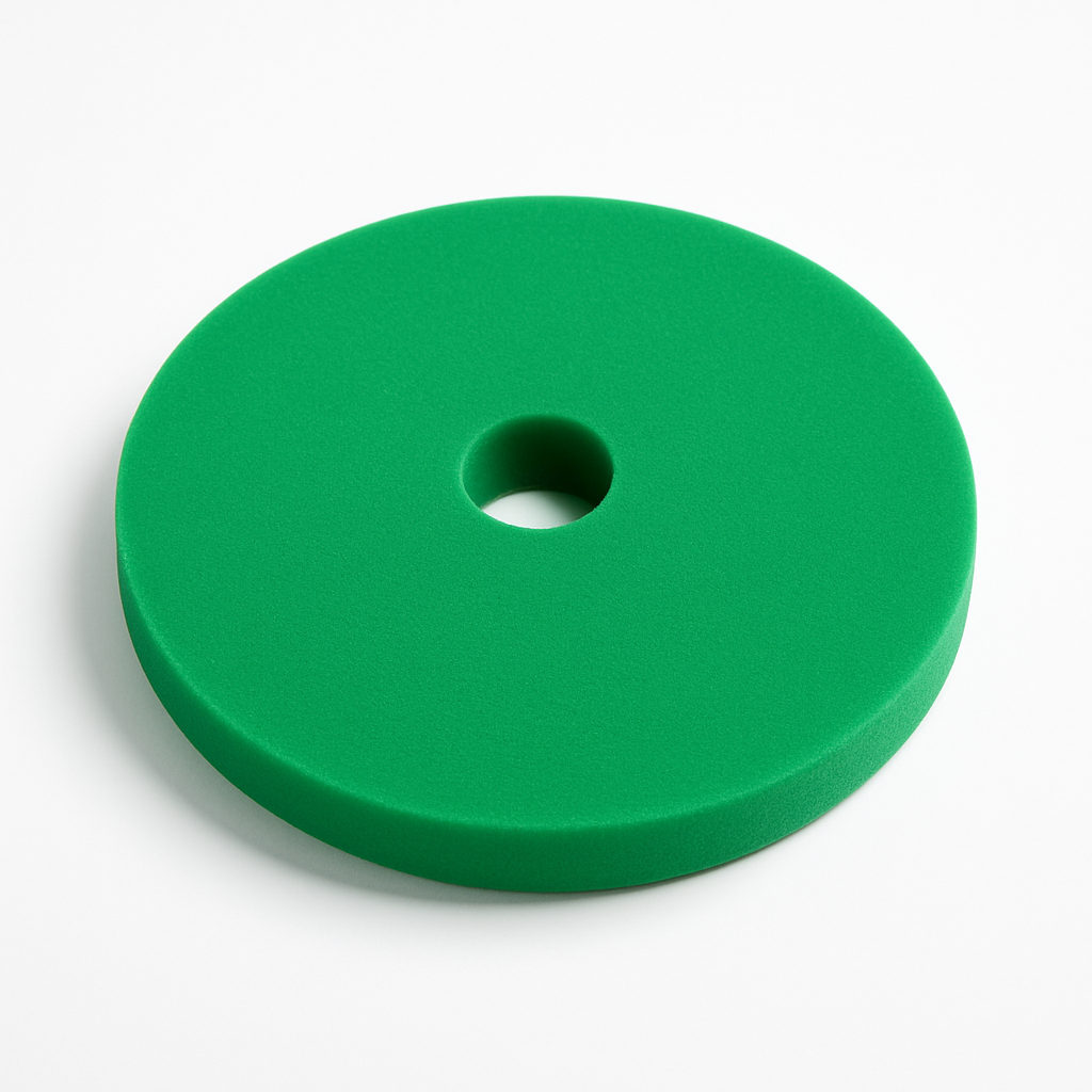 6.5" Green Foam Polishing Pad – Velcro Back | Pad King Paint Correction Pad