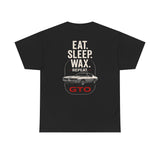 Eat Sleep Wax Repeat GTO Shirt – Funny Car Detailing Tee, Muscle Car Gift for Men, Auto Enthusiast Apparel