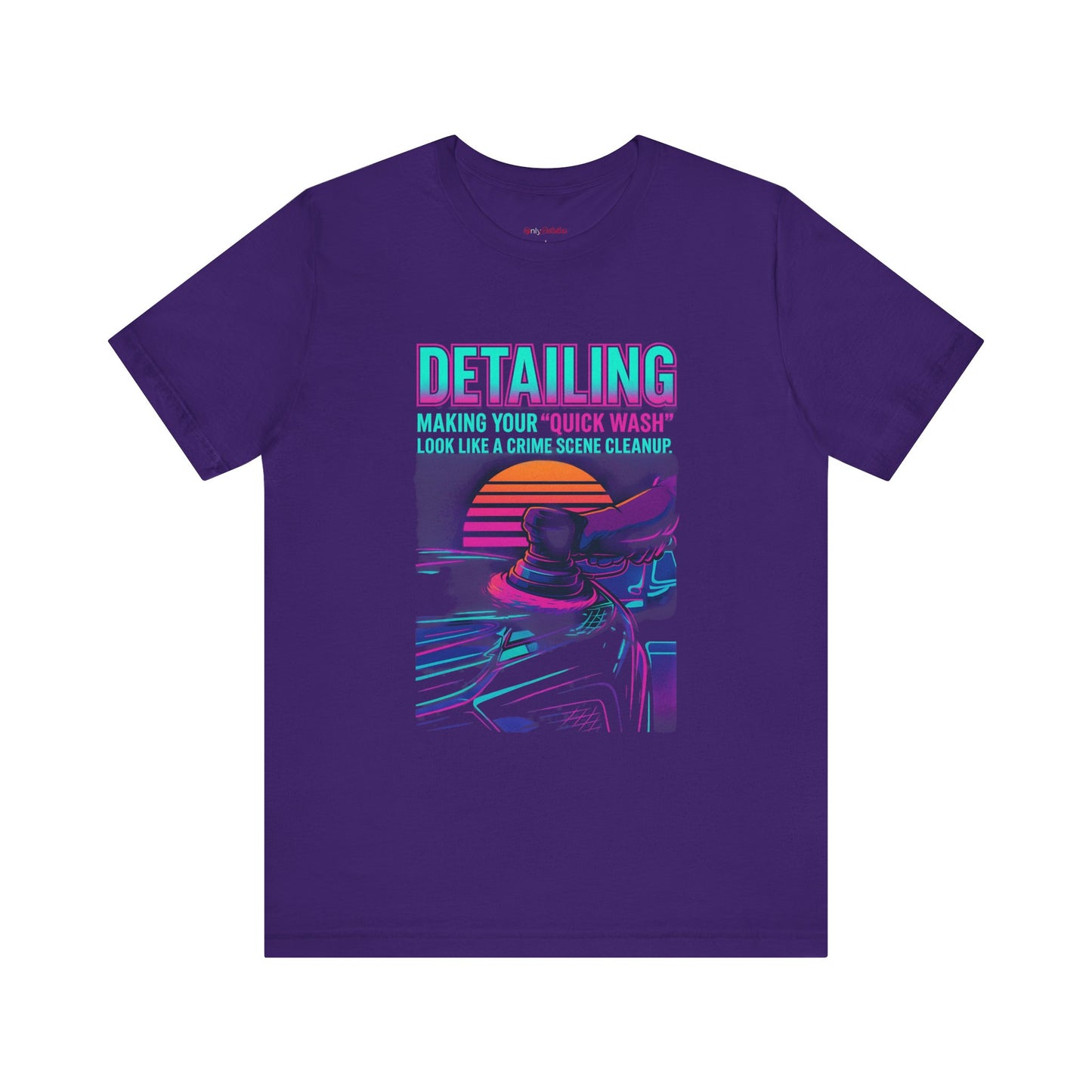 Retro Car Detailing T-Shirt | Funny Quick Wash Crime Scene Cleanup Tee