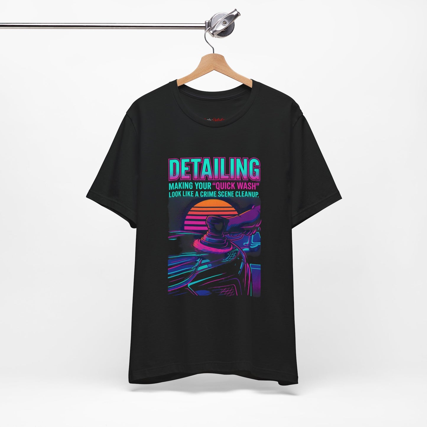 Retro Car Detailing T-Shirt | Funny Quick Wash Crime Scene Cleanup Tee
