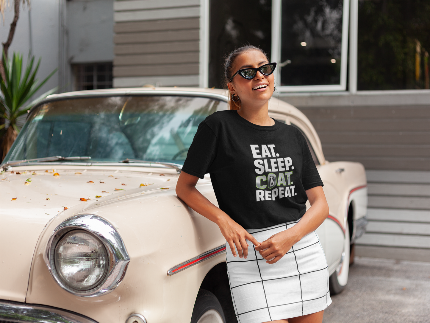 EAT SLEEP COAT REPEAT T-Shirt – Ceramic Coating Detailing Lifestyle Tee for Car Enthusiasts