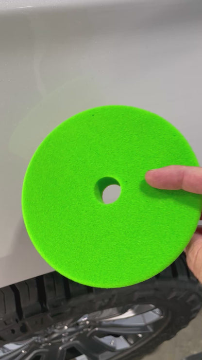 5.5" Green Foam Polishing Pad – Velcro Back | Pad King Paint Correction Pad